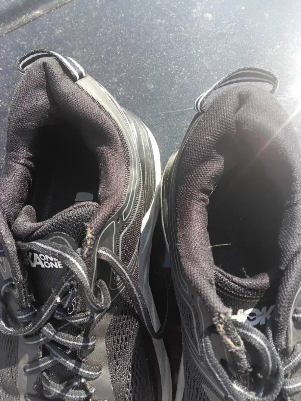 Hoka One One Bondi 7 Athletic Running Shoe Women's Size 11D Black White